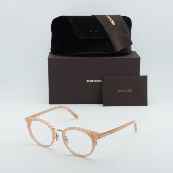 Tom Ford FT5784-D-B 072 Round Eyeglasses 48mm - Milky Pink/Blue Light Block - Picture 1 of 8